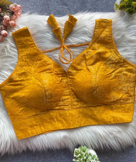 Soft Satin Jacquard Fabric Fancy Blouse